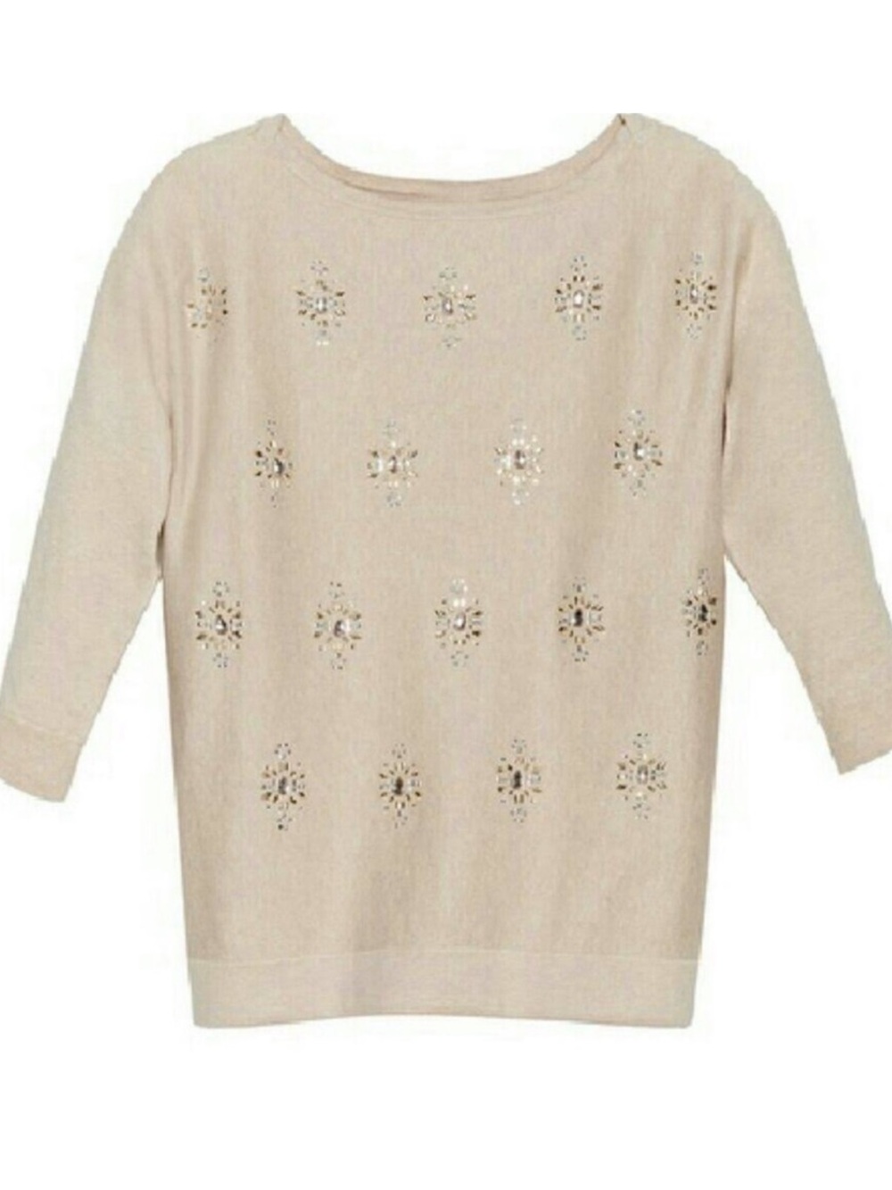 NWOT White House black Market boat neck jeweled sweater size xs